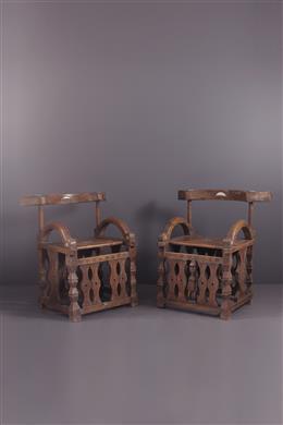 Arte tribal africana - Coppia di sedie Malinke/Toma dalla Guinea