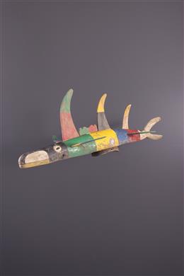 Arte tribal africana - Maschera con stemma del pesce Ijo