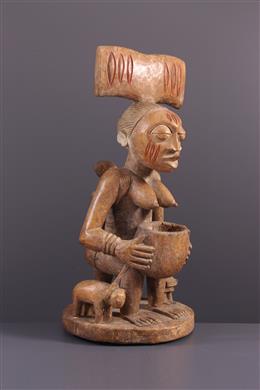 Arte tribal africana - Figura daltare con coppa Yoruba