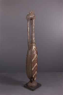 Arte tribal africana - Figura policroma di bucero Senoufo o baga